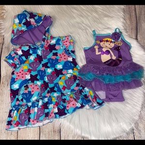 NWOT Lazoo swimsuit & cover size 6/9 mo